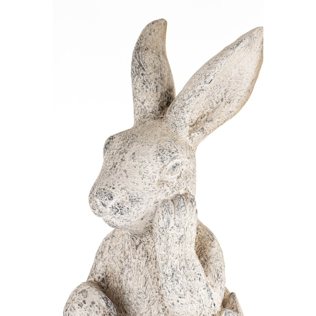 Dekoracja - królik siedzący w skorupce jajka 51x19x20 cm SZAREK -2