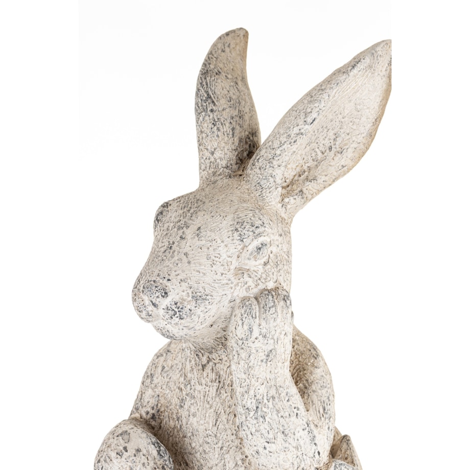 Dekoracja - królik siedzący w skorupce jajka 51x19x20 cm SZAREK -2