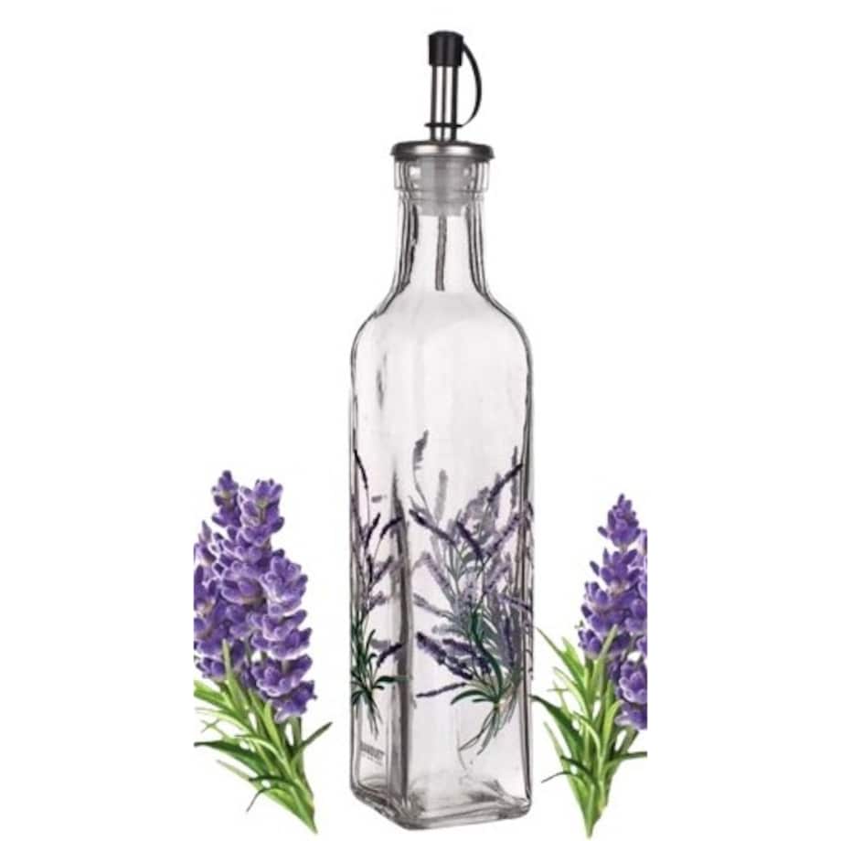 BUTELKA SZKLANA lawenda 250ml na płyny kuchenne oliwa olej vinegar dozownik
