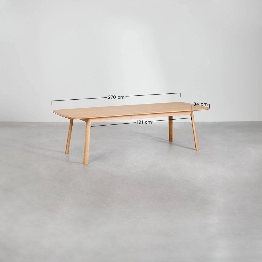 Stół jadalniany 220-320x95 cm rozkładany, fornir orzechowy, ciemnobrązowy, Treveris