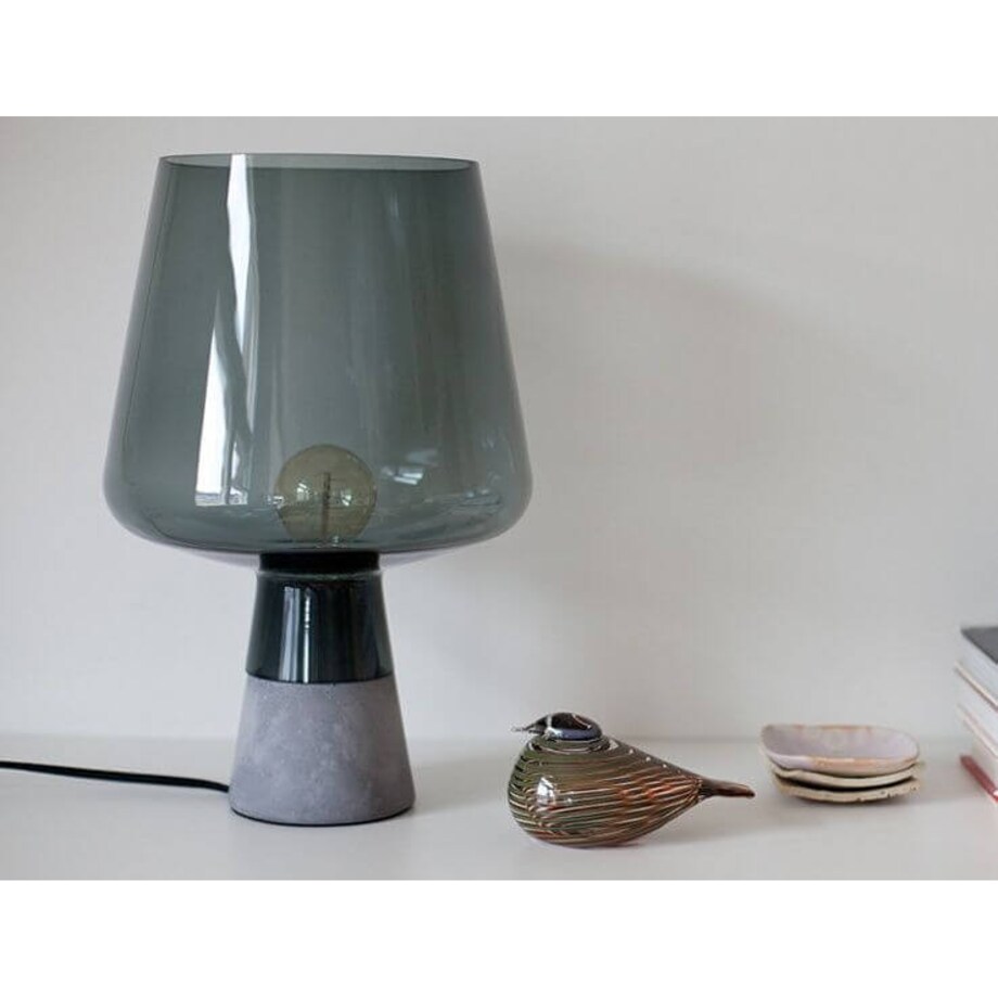 Stojąca LAMPA stołowa GOBLET TLS-E27 Abigali szklana LAMPKA nocna przydymiona