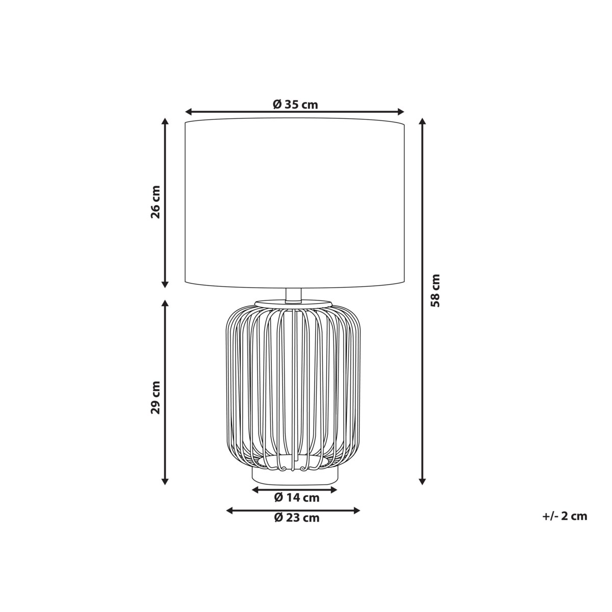 Lampa stołowa metalowa złota THOUET