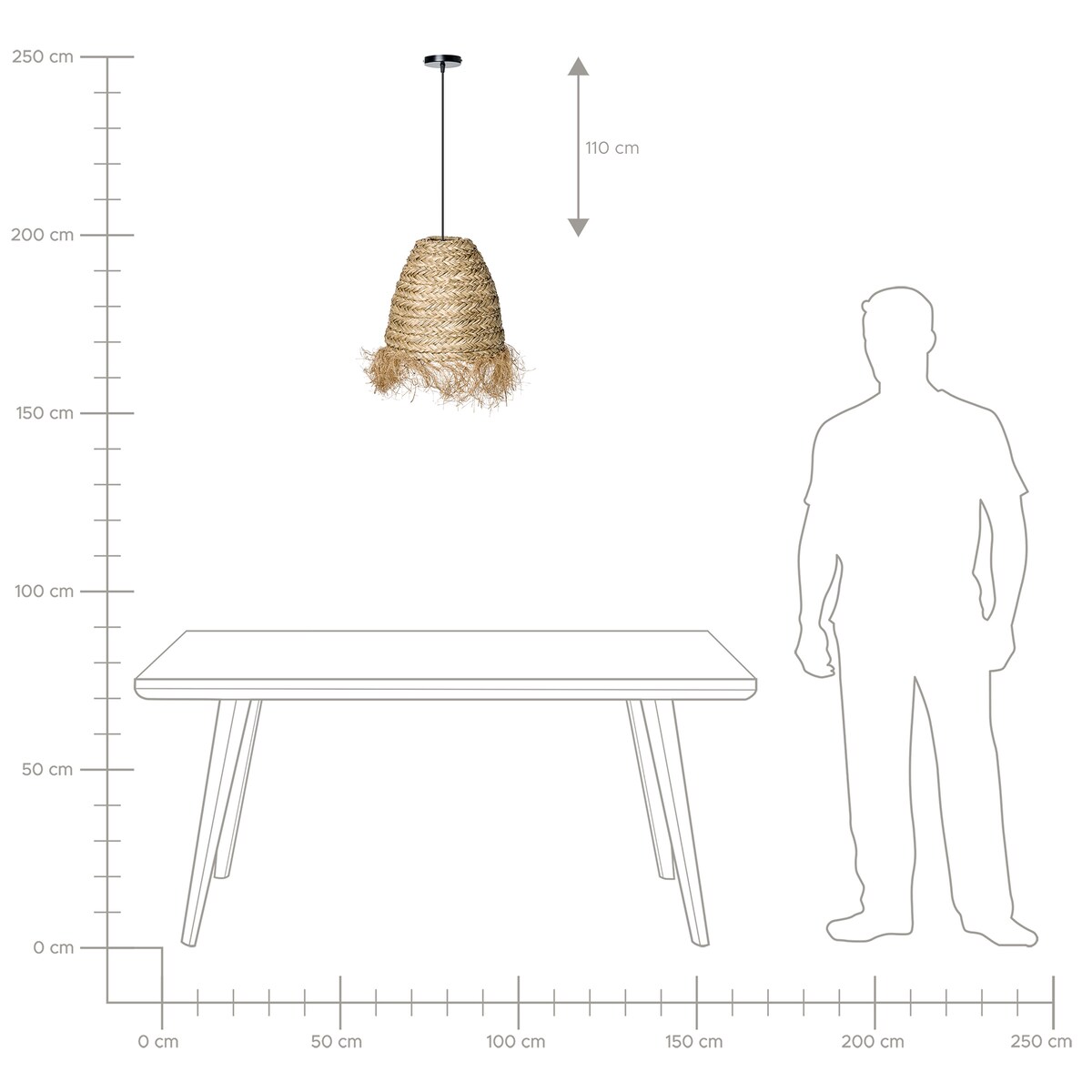 Lampa wisząca MOROVIS Trawa morska Naturalny