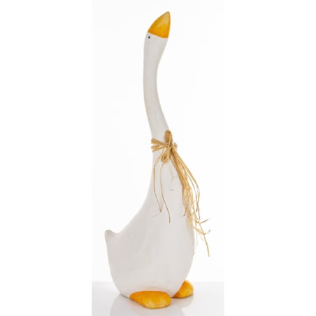 Dekoracja - biała gąska 73x26x19,5 cm ANSERO duża