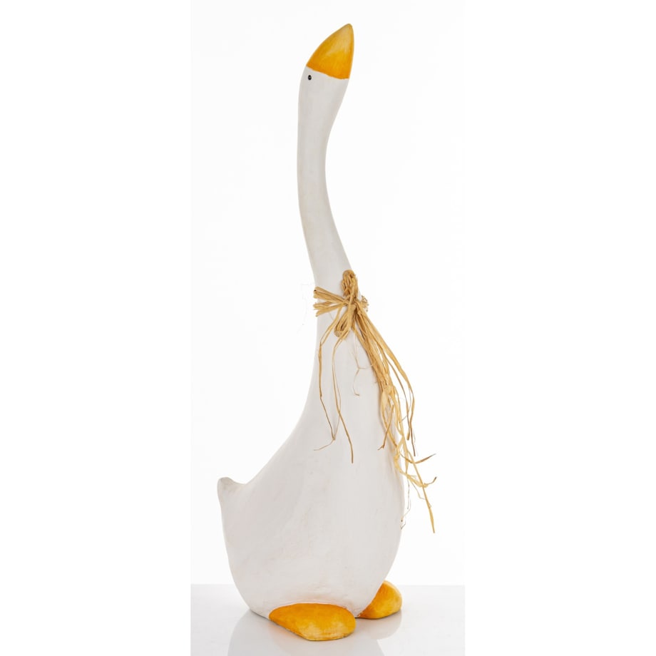 Dekoracja - biała gąska 73x26x19,5 cm ANSERO duża