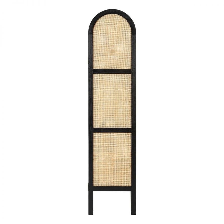 Parawan z plecionką SCREEN czarny 169,5x120 cm