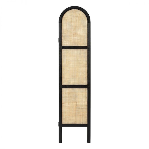 Parawan z plecionką SCREEN czarny 169,5x120 cm