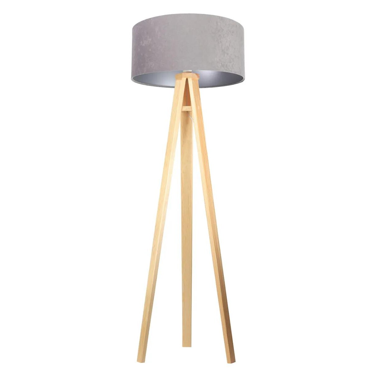 Lampa stojąca HOME 50 szara/srebrna/sosna