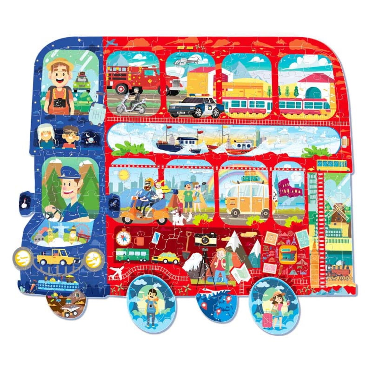 Puzzle edukacyjne - AUTOBUS - 128 el.