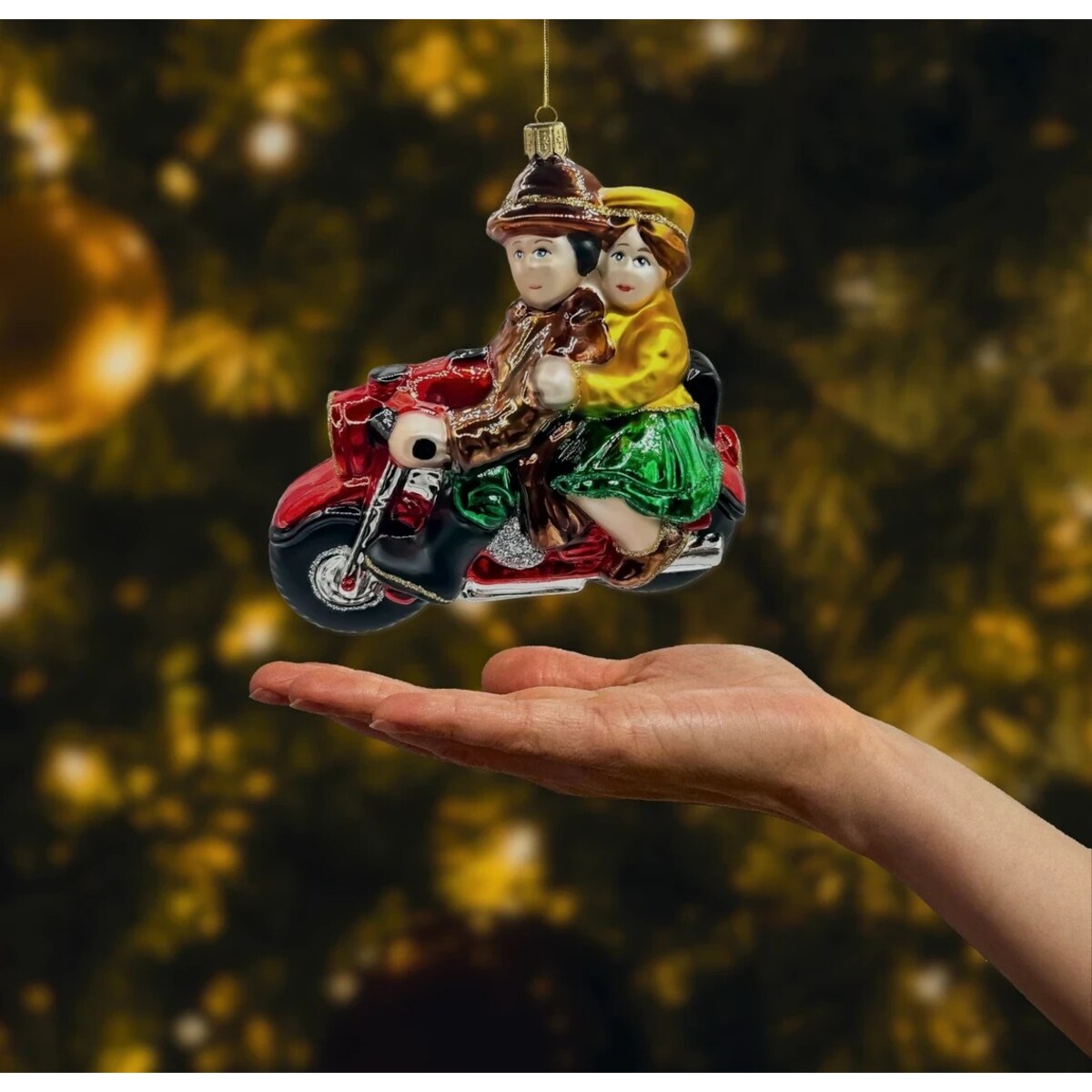 Bombka choinkowa: Para na motocyklu