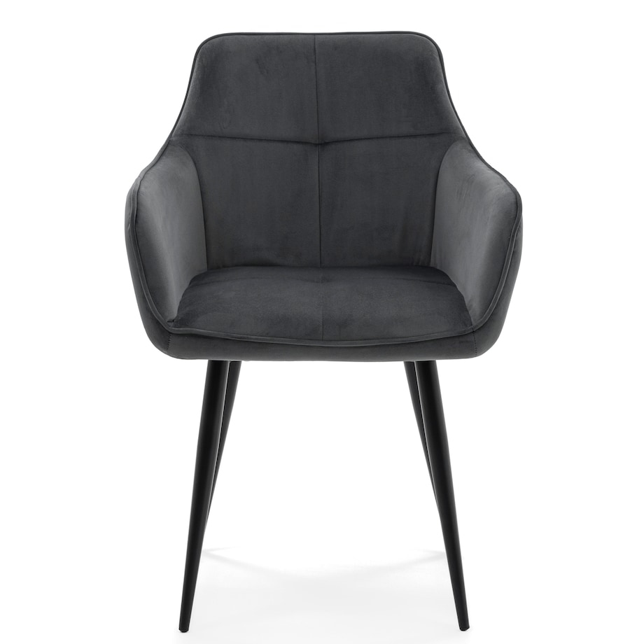 Krzesło tapicerowane welurowe QUATTRO velvet aksamit szary