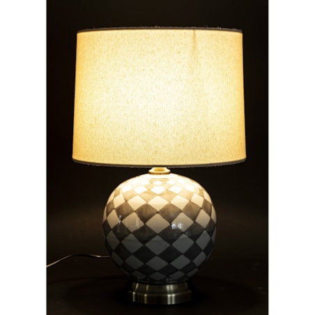 Lampa ceramiczna stołowa 46x28x28 cm LAVIA w kratkę