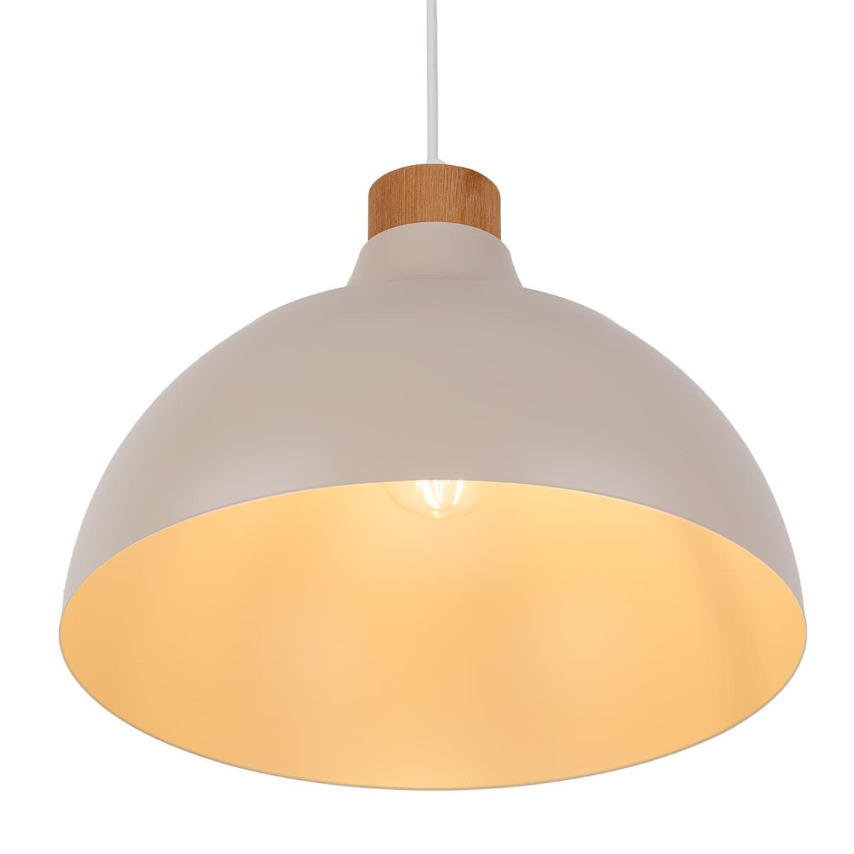 Kopułowa lampa wisząca Cap 5664 TK Lighting do salonu drewniana beżowa