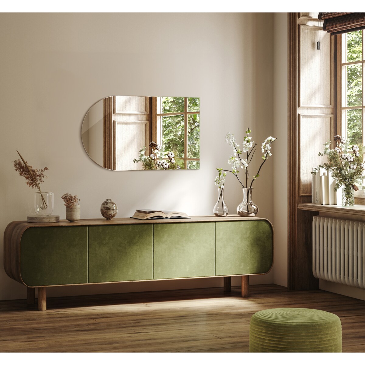 Lustro ścięty owal 45x80 cm