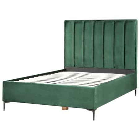 Zestaw mebli do sypialni welurowy 140 x 200 cm zielony SEZANNE
