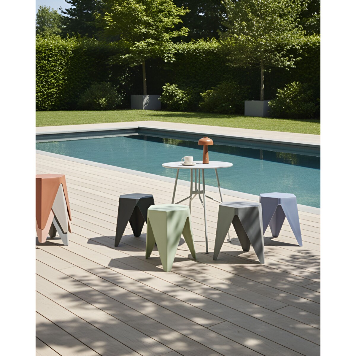 Zestaw 4 stołków ogrodowych KARAVOS Kolorowy