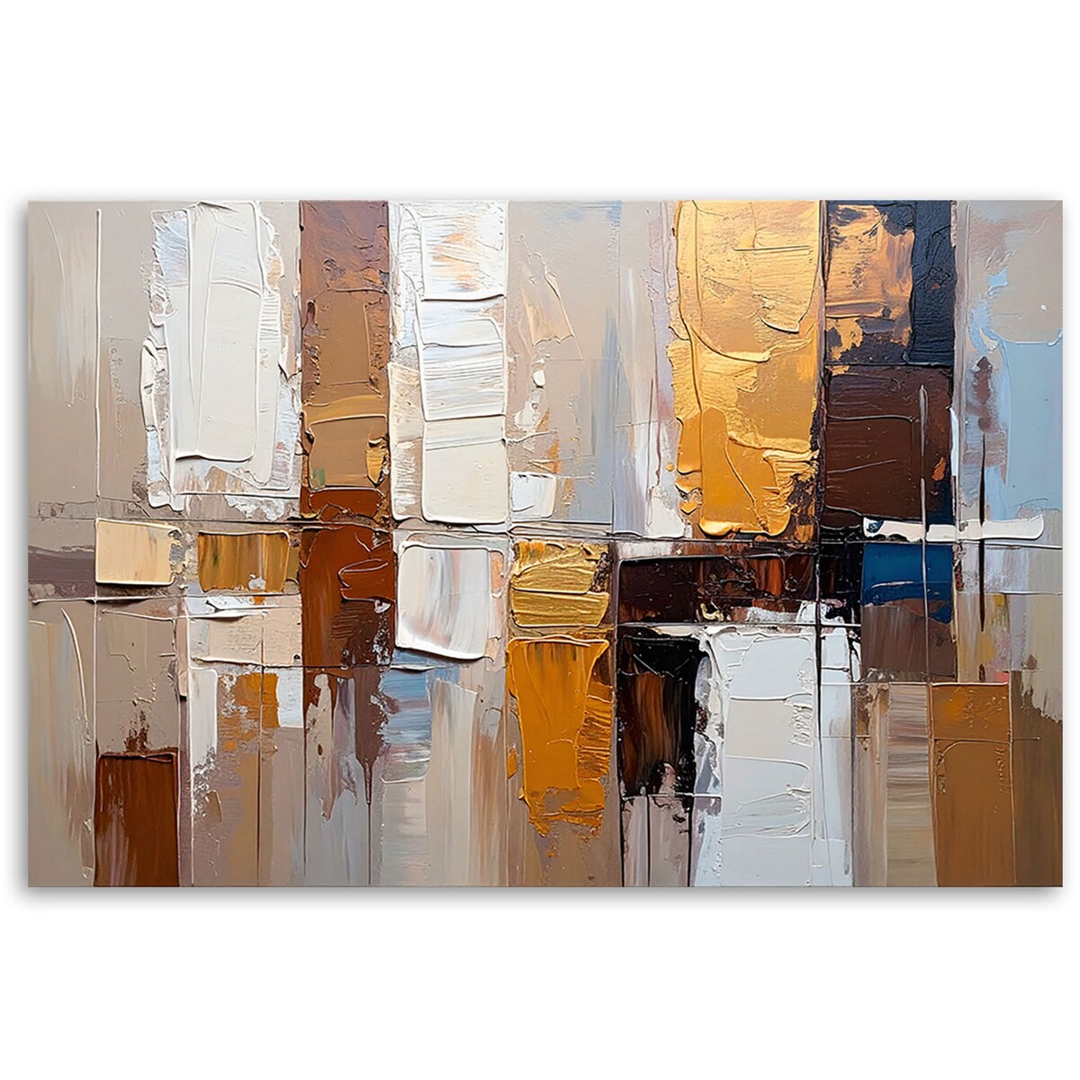 Feeby Obraz nowoczesna, Abstrakcja imitacja farby w kolorach beżu 120x80