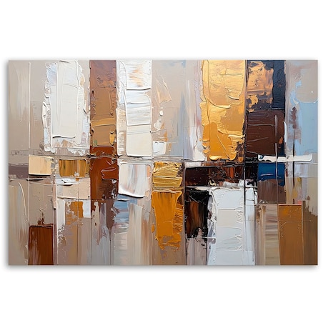 Feeby Obraz nowoczesna, Abstrakcja imitacja farby w kolorach beżu 120x80