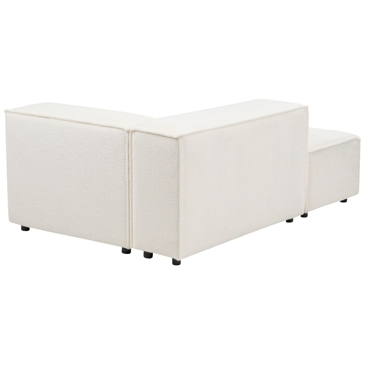 Narożnik modułowy ARDAL Boucle Biały dla 5 osób Lewostronny