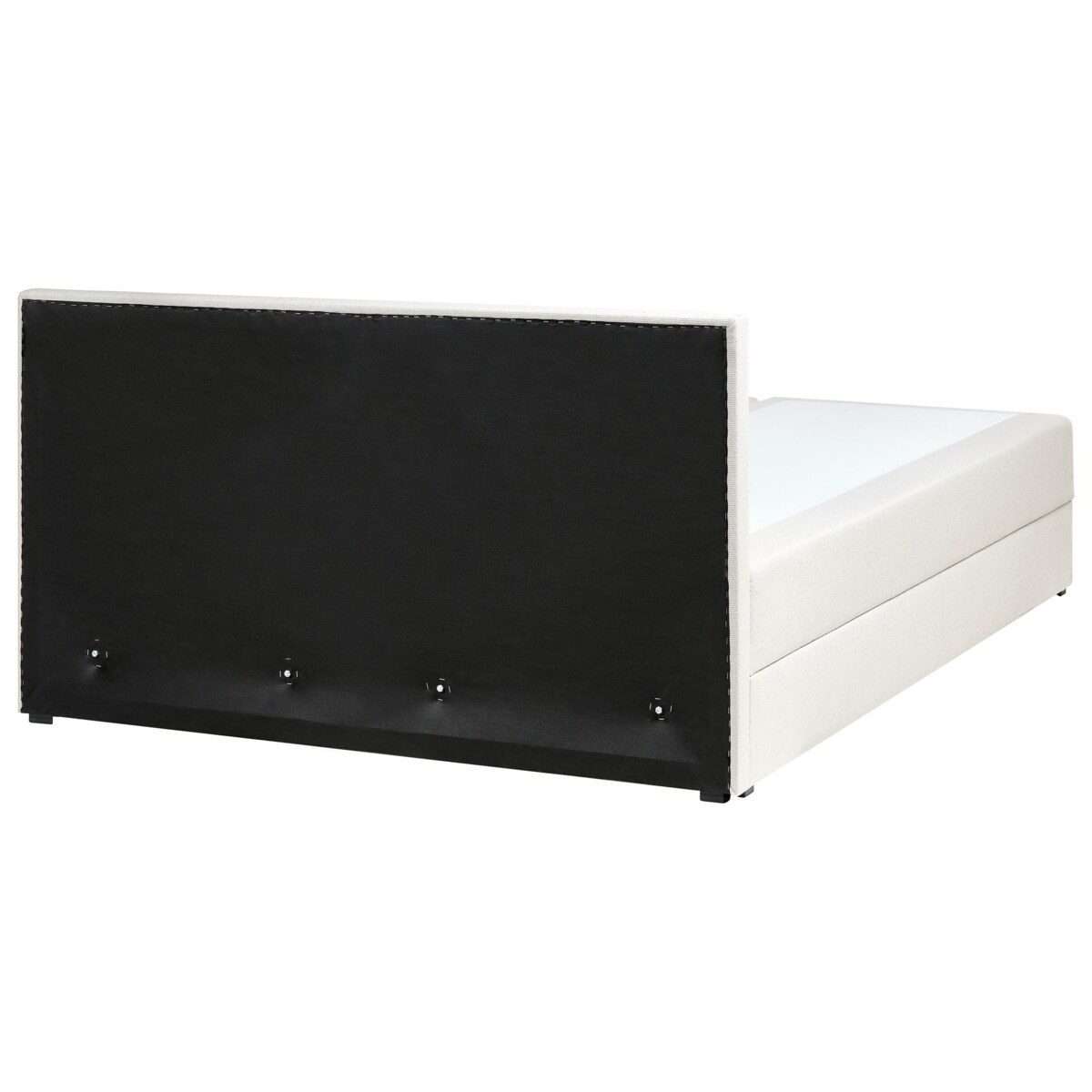 Łóżko kontynentalne z pojemnikiem BARONET 160 x 200 cm Złamana biel