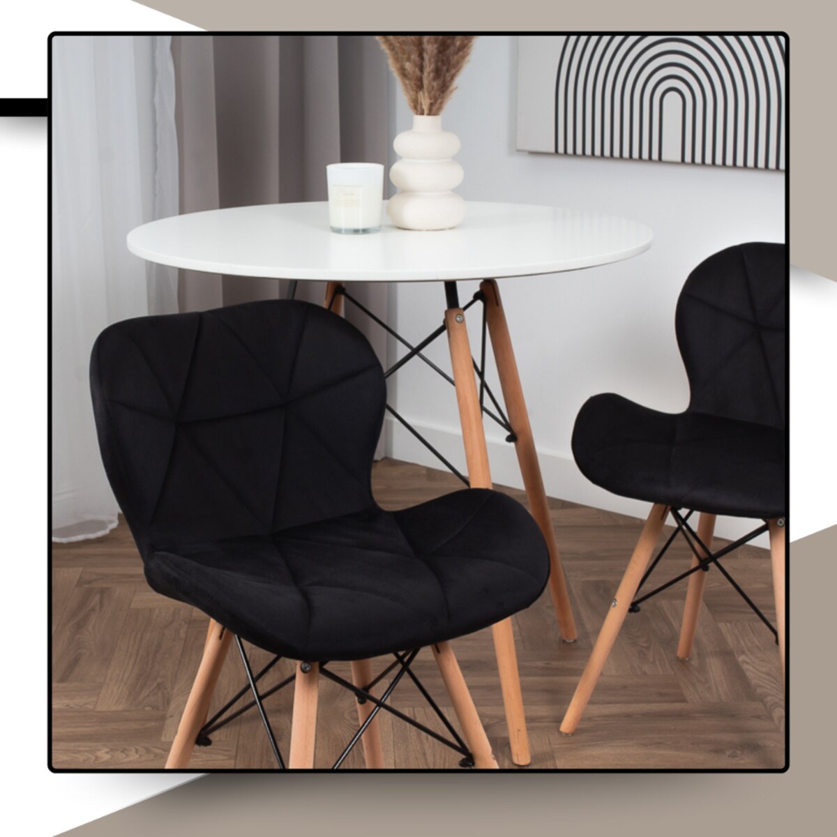 Krzesło Tapicerowane Welurowe Do Jadalni Salonu Pikowane Skandynawskie