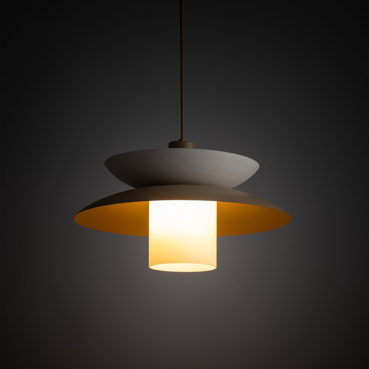 Lampa Wisząca Tk Lighting Verado Beżowa Biała Metalowa Z Kloszem