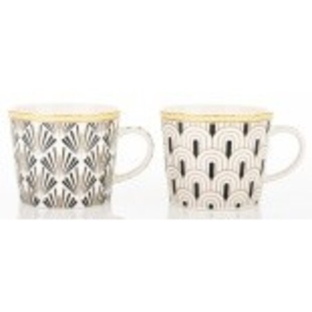 Komplet 2 filiżanek porcelanowych 220 ml ze spodeczkiem DIVERSO