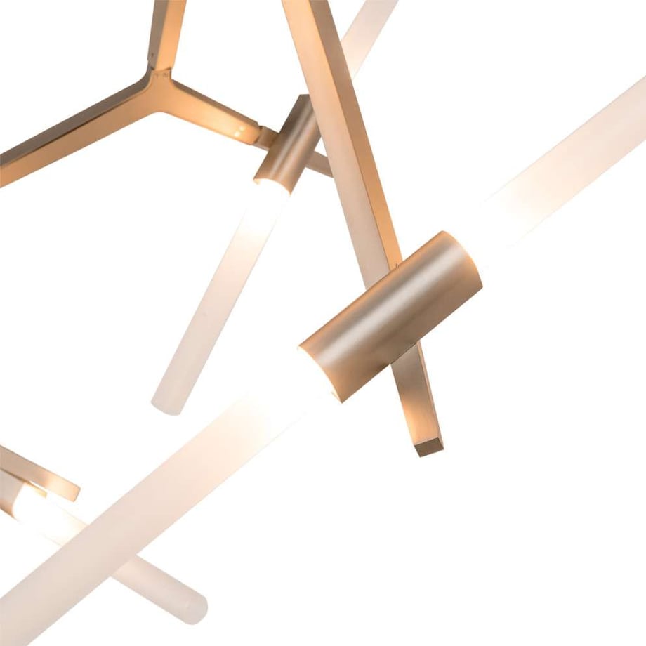 Modernistyczna LAMPA wisząca STARCK 20034-14 Italux metalowa OPRAWA sople ZWIS structural nikiel