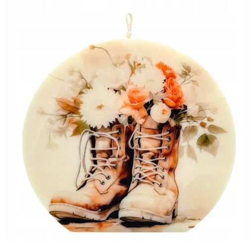 Świeczka Sojowa Prezent na Urodziny Świeca Ozdobna Kwiaty Bezzapachowa EKO