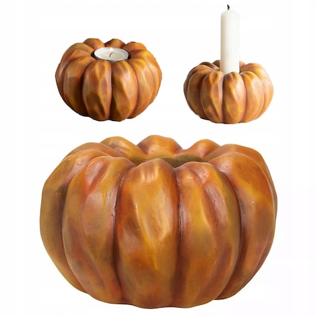 ŚWIECZNIK DYNI 2w1 dynia na HALLOWEEN POMARAŃCZOWA tealight kandelabr 11cm