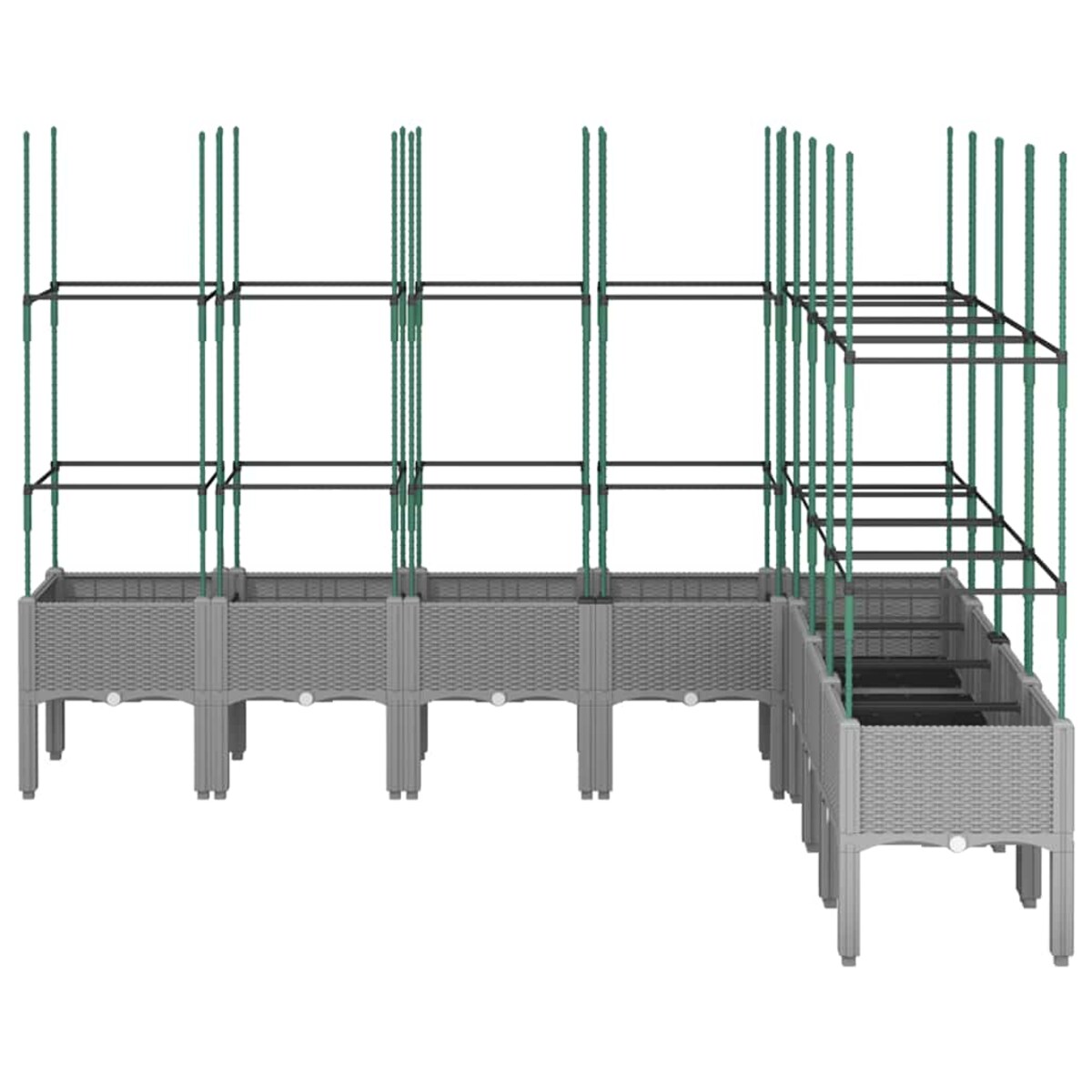 vidaXL Donica ogrodowa z kratką, jasnoszara, 200x160x142,5 cm, PP