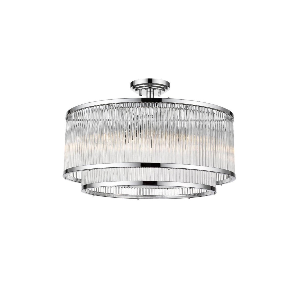 Okrągła lampa sufitowa Sergio okrągły plafon szklany chrom