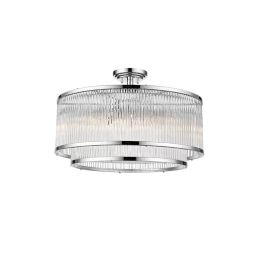 Okrągła lampa sufitowa Sergio okrągły plafon szklany chrom