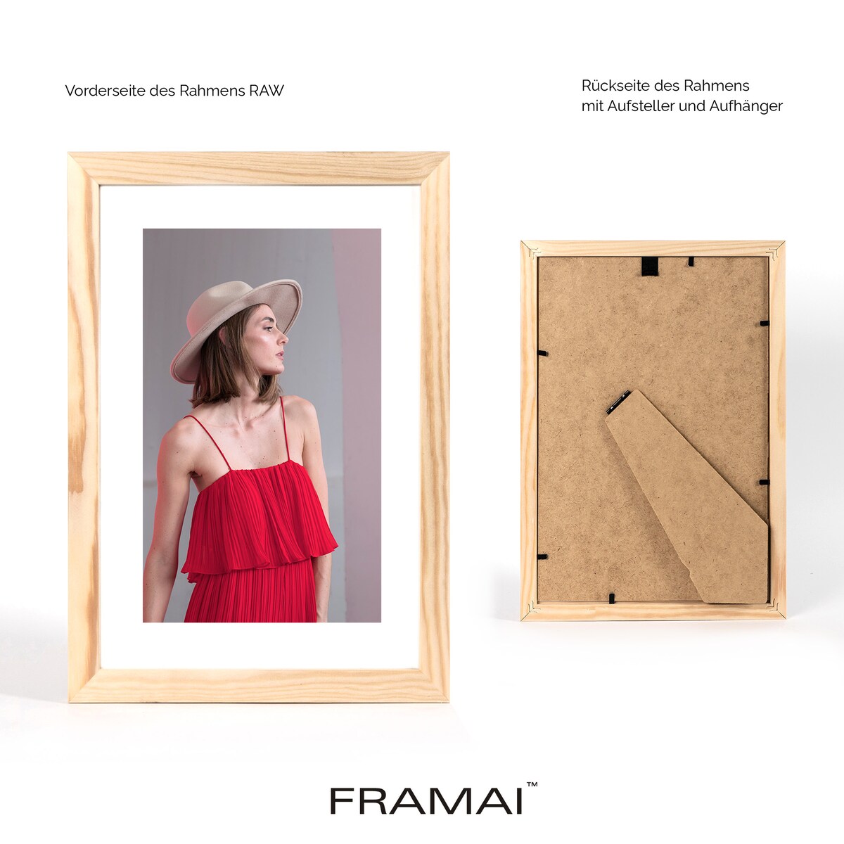 Ramka na zdjęcia 20x30 cm ramka z drewna surowego pion poziom ramka prostokątna RAW DIY