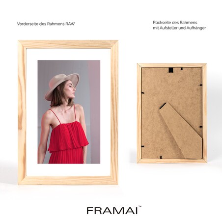 Ramka na zdjęcia 20x30 cm ramka z drewna surowego pion poziom ramka prostokątna RAW DIY