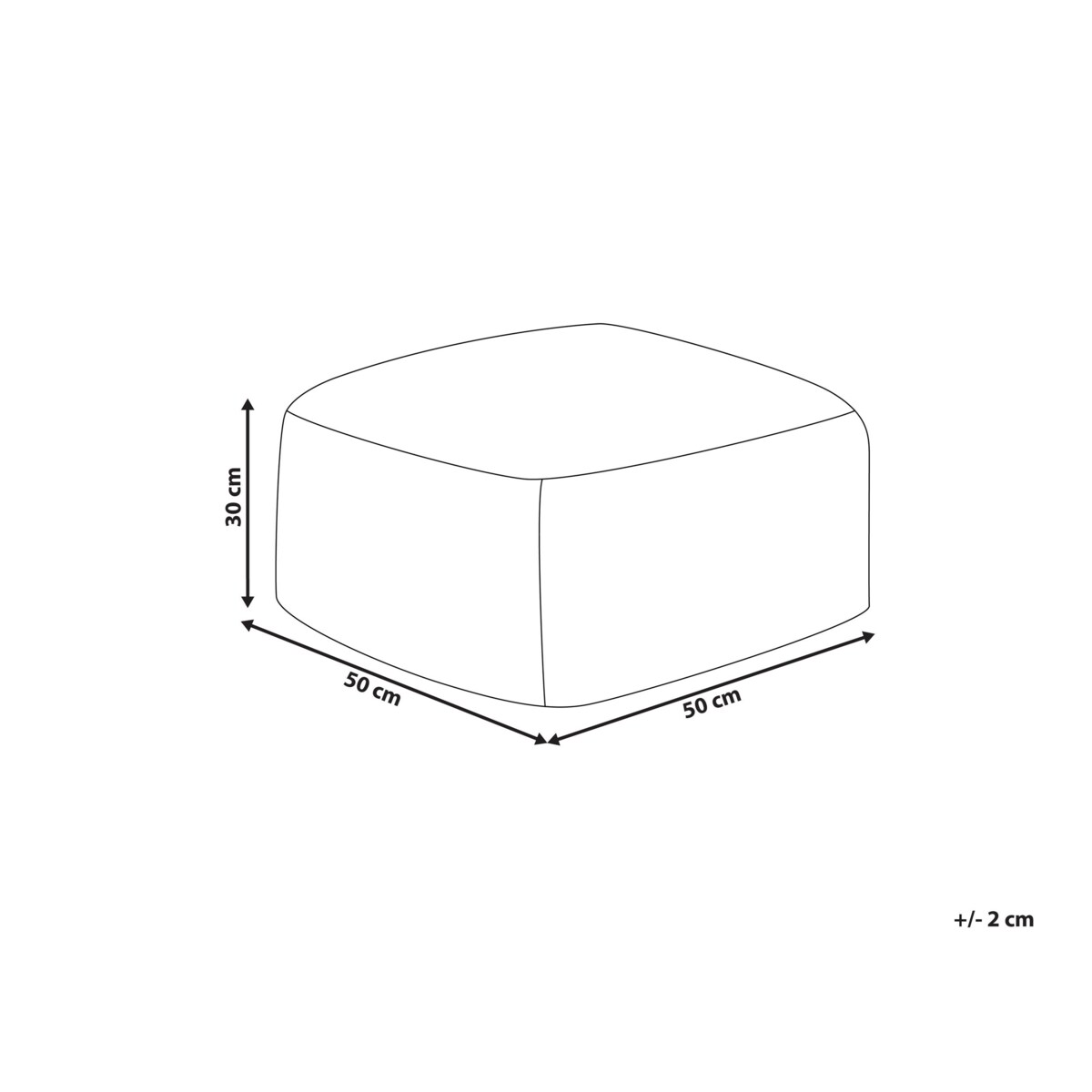 Puf futrzany 50 x 50 x 30 cm brązowy TUKKI