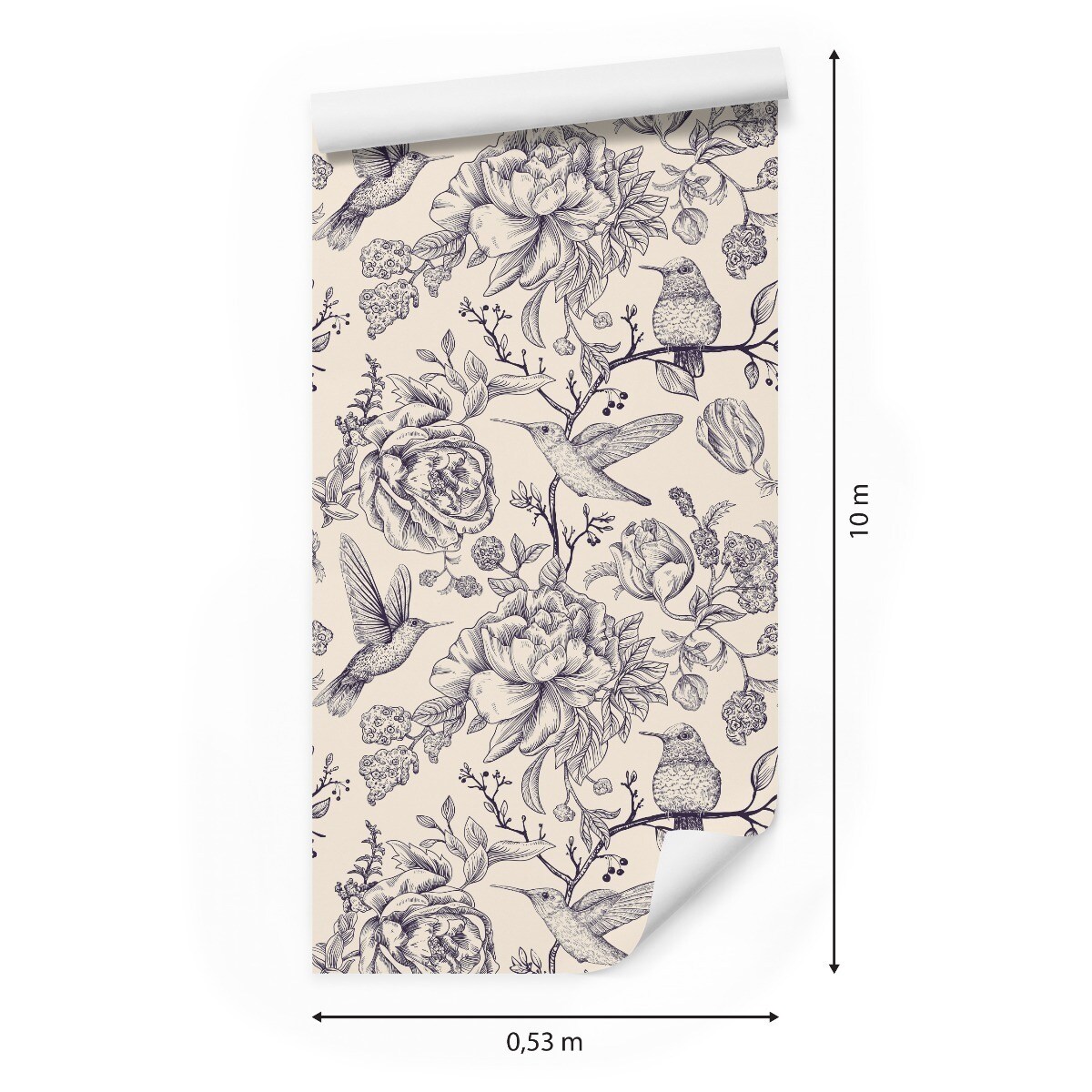 Tapeta do Sypialni Ptaki KOLIBRY Kwiaty