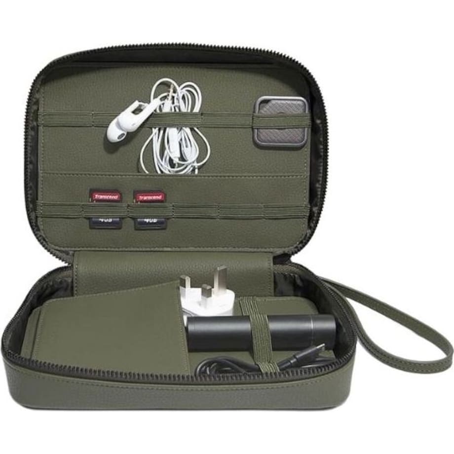 Etui na ładowarki i słuchawki Stackers Pebble oliwkowe