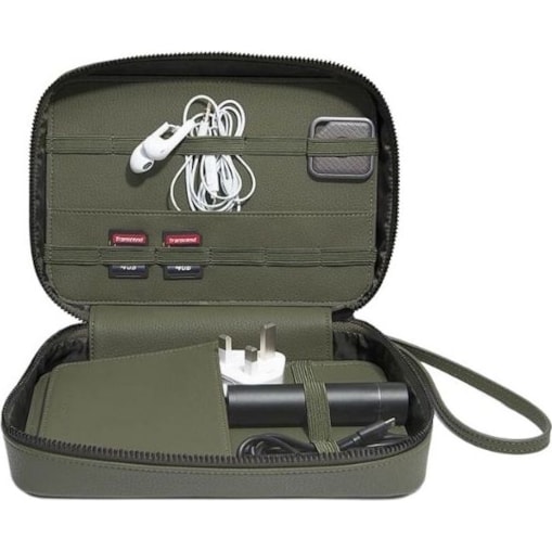 Etui na ładowarki i słuchawki Stackers Pebble oliwkowe