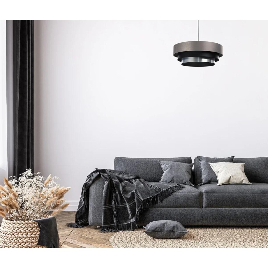Lampa wisząca TRIO MIX szara/czarna/srebrna