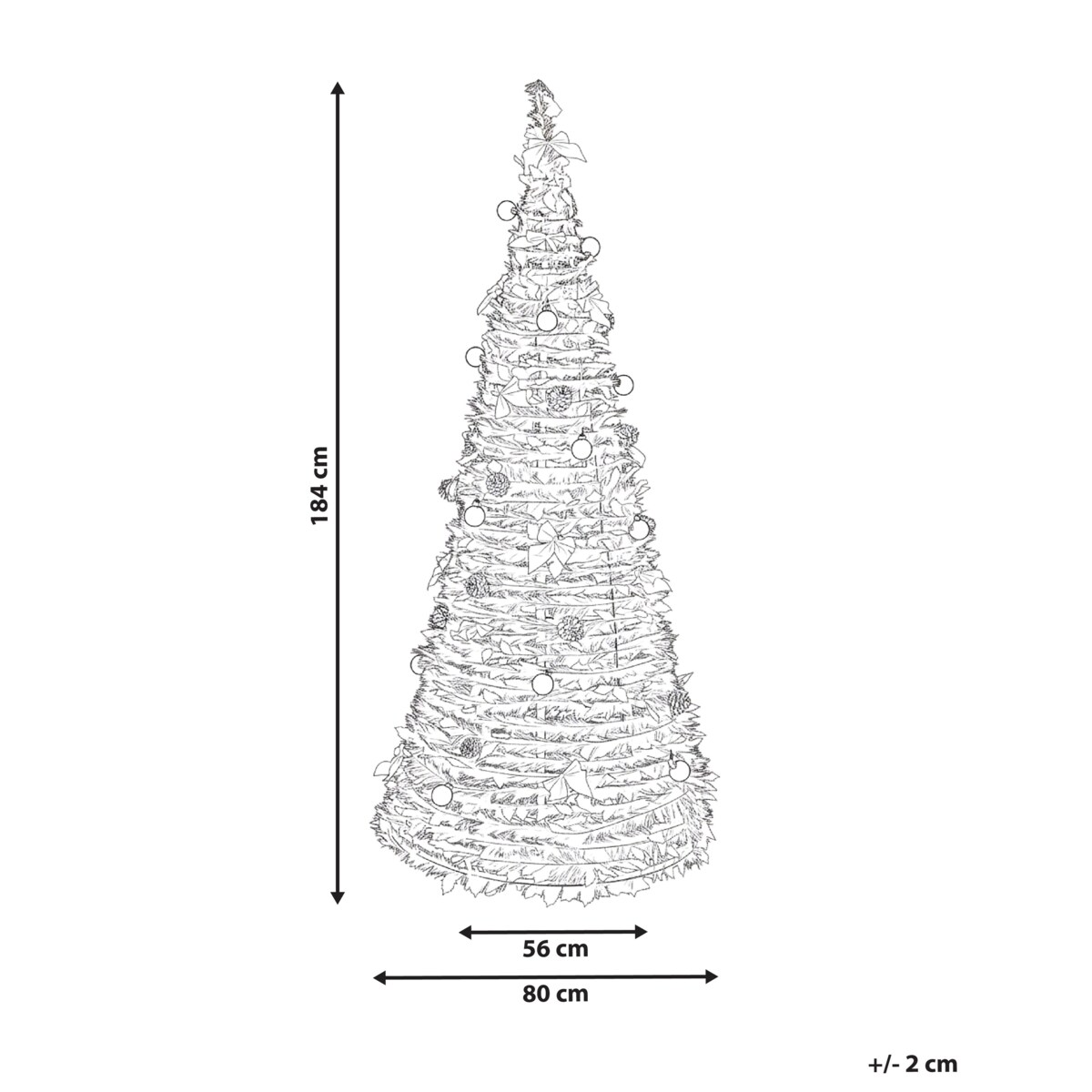 Sztuczna choinka świąteczna Składane LED PINEORA 185 cm Zielony
