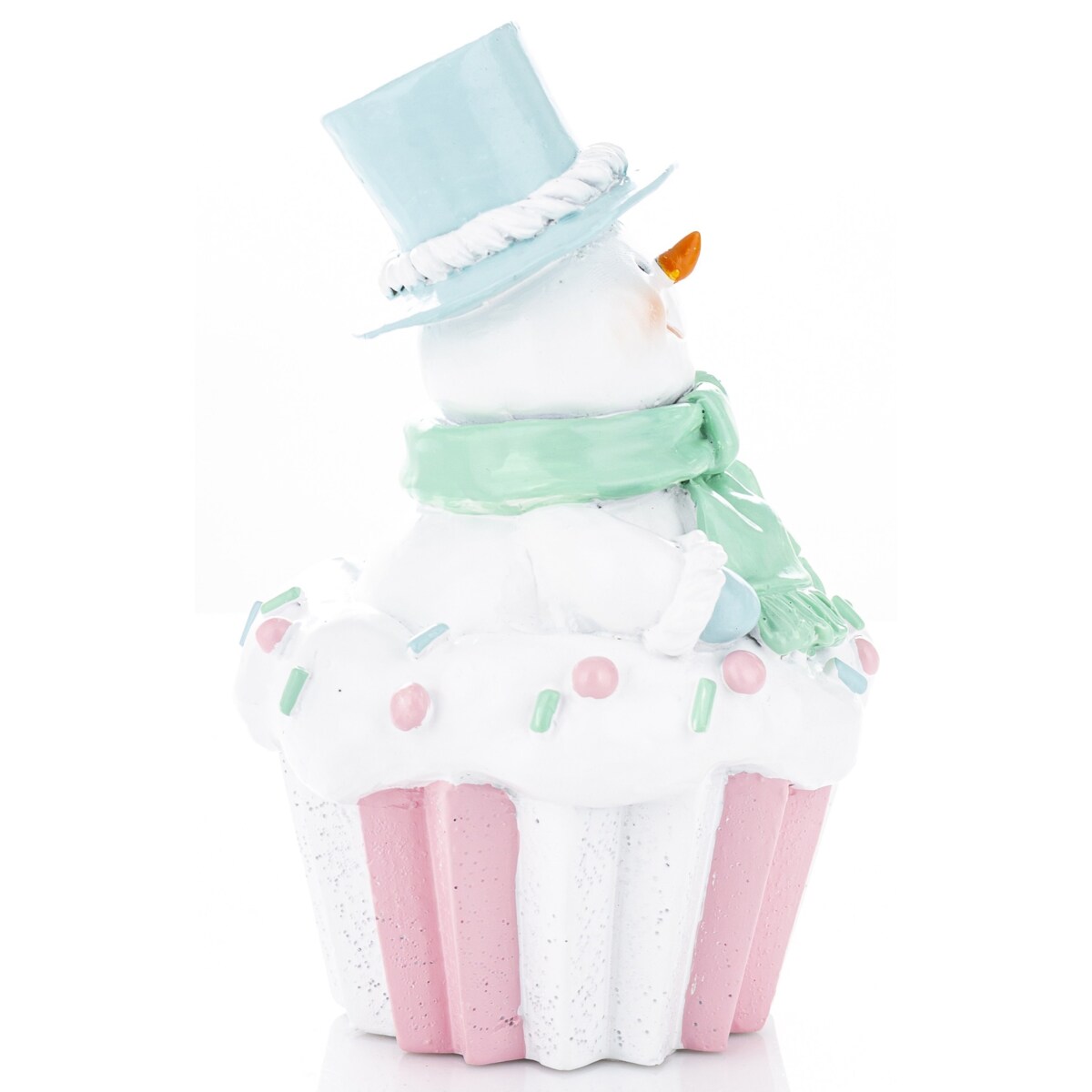 Dekoracja bałwanek na muffince 15x10x9 cm PUPAZZO DI NEVE