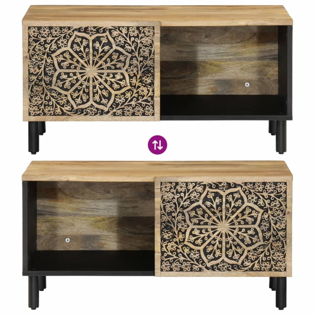 vidaXL Stolik kawowy, 80x50x40 cm, lite drewno mango