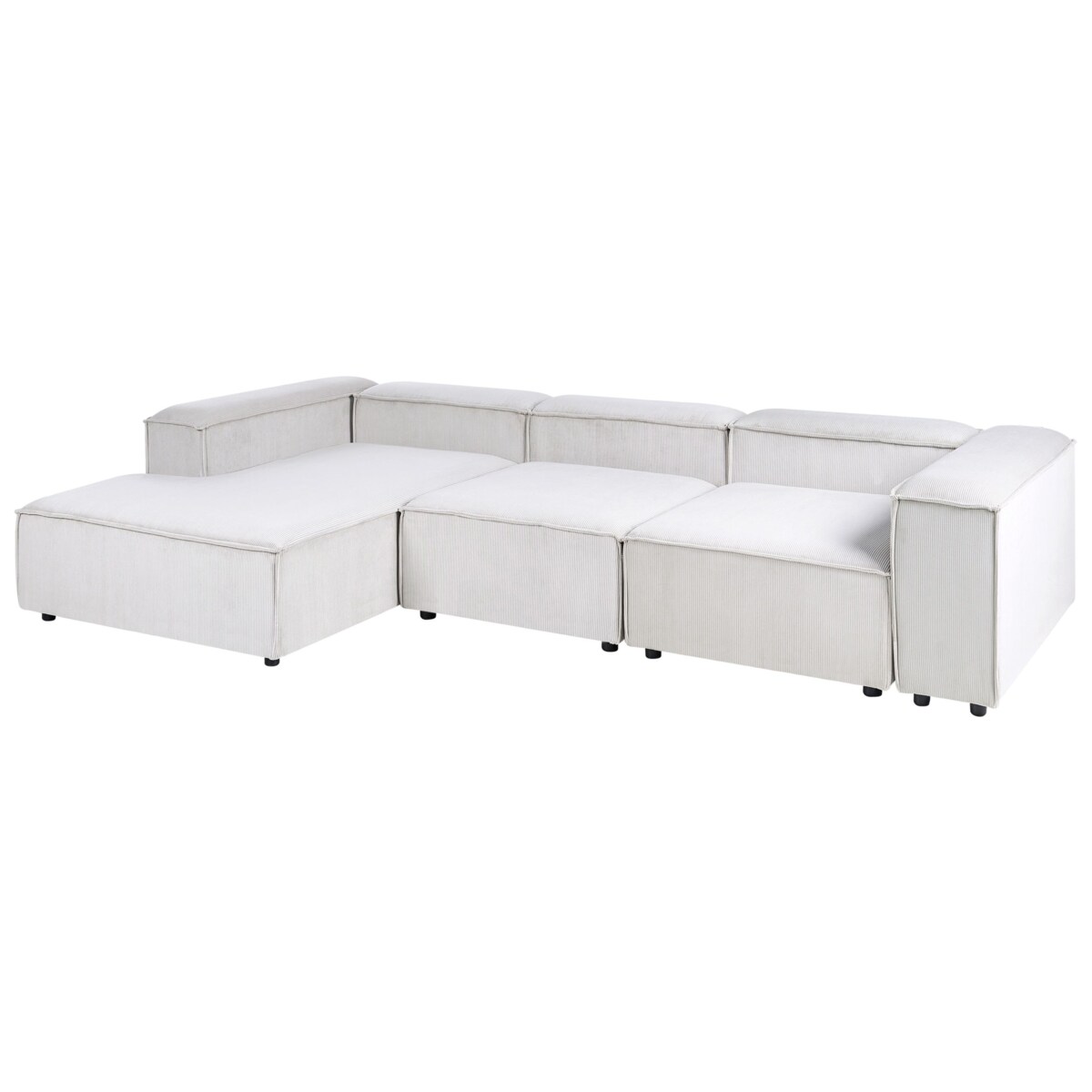 Narożnik modułowy dla 4 osób ARDAL Sztruks Złamana biel Prawostronny