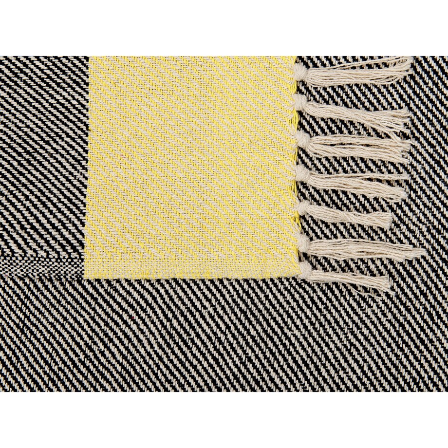 Bawełniany koc 125 x 150 cm szaro-żółty LAPU