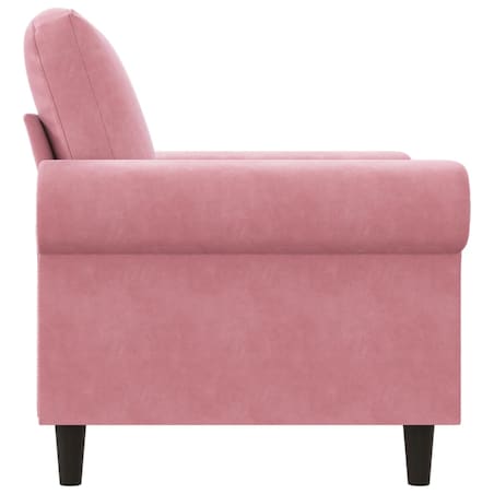 vidaXL Fotel, różowy, 60 cm, obity aksamitem
