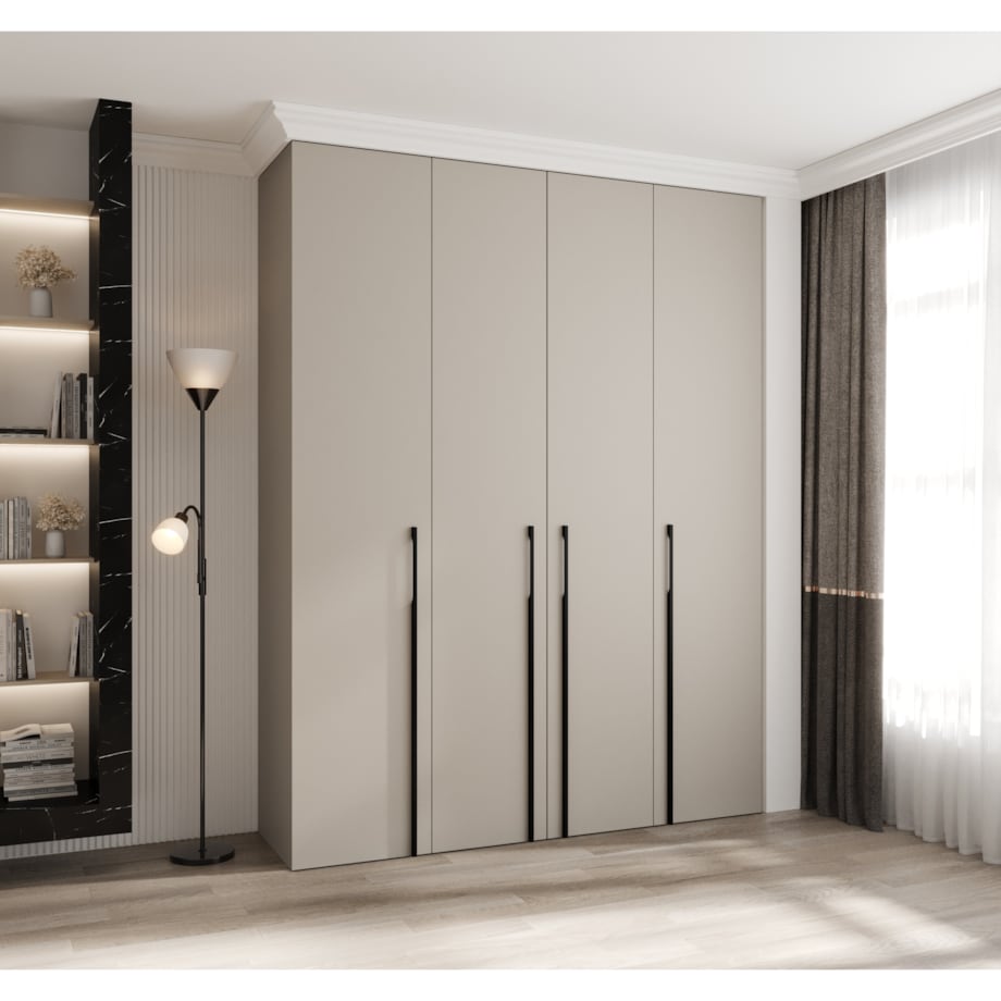 Szafa czterodrzwiowa Como 3 190 gł.40 kaszmir+czarny