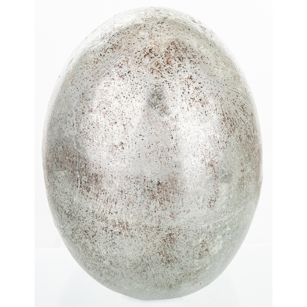 Dekoracja - srebrne jajko z ceramiki 18x13x13 cm MONNI - III