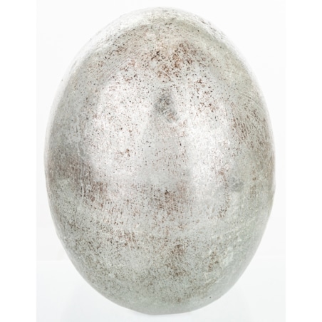 Dekoracja - srebrne jajko z ceramiki 18x13x13 cm MONNI - III