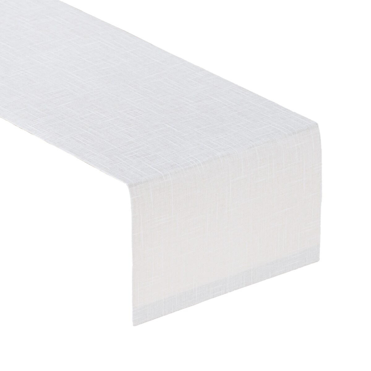 Bieżnik prostokątny 40x130 prześwitujący biały